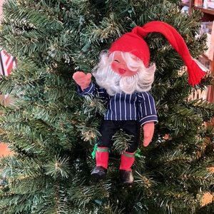 Arne Hassle gnome from 1960s 12 inch poseable gnome doll. Christmas decoration.